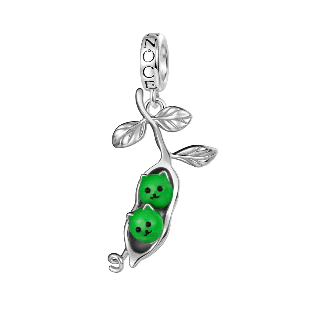 Gnoce Glow-in-the-Dark Pea Twin Cat Charm_1
