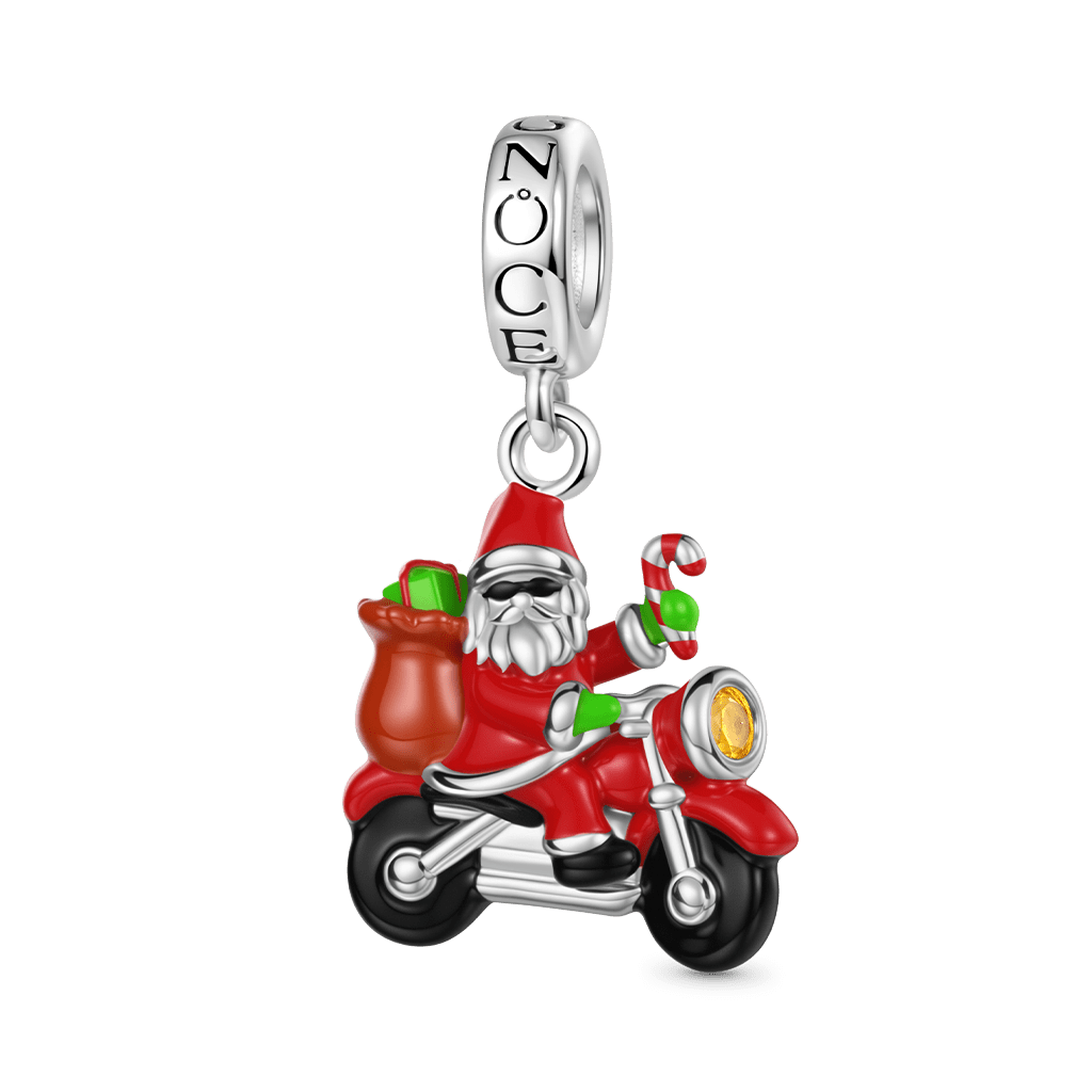Gnoce Santa Claus Motorcycle Charm Platinum-plated Silver Blend_1