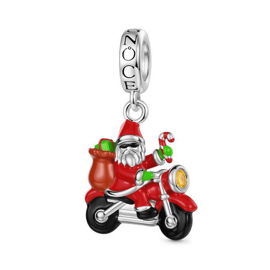 Gnoce Santa Claus Motorcycle Charm Platinum-plated Silver Blend_1