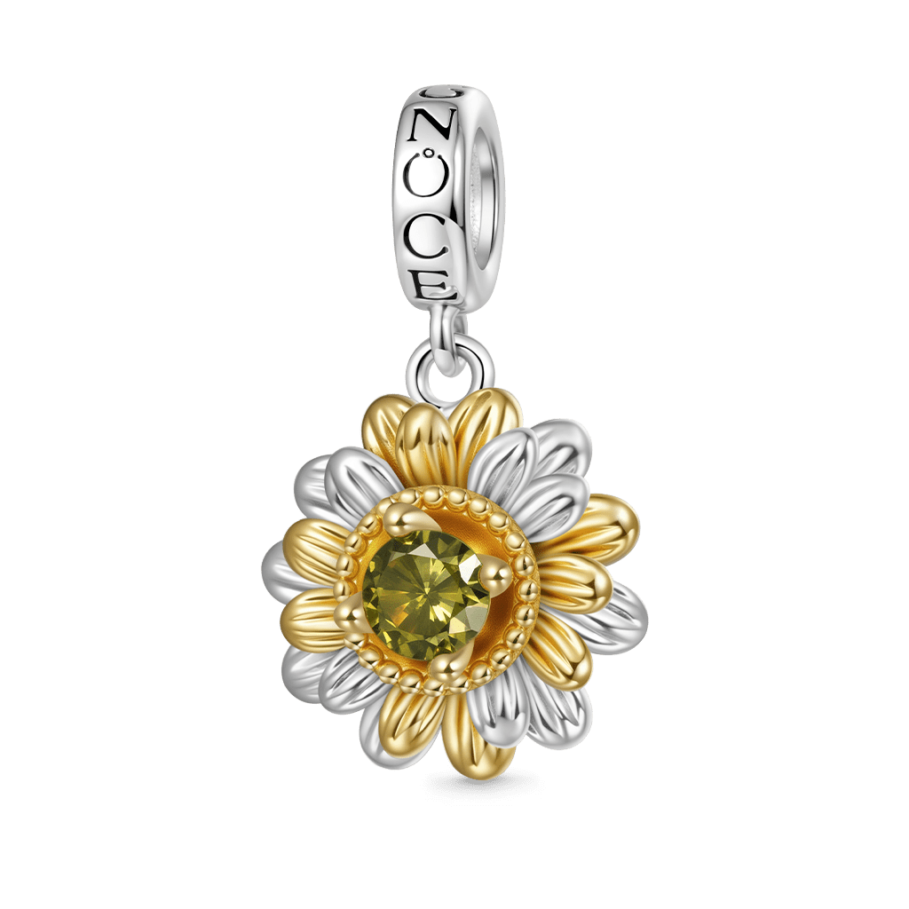 Gnoce Double Sunflower Charm Platinum-plated Silver Blend_1