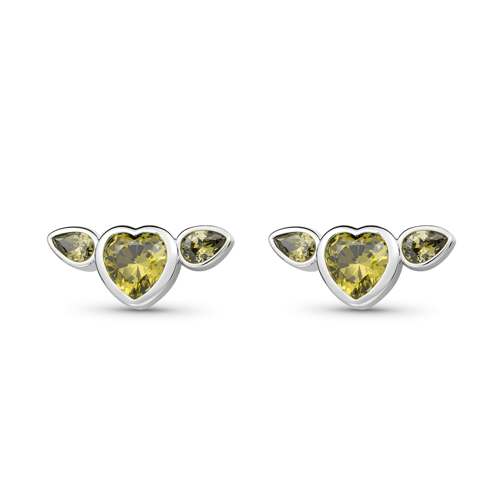 Gnoce Shinning Little Elf Three-stone Stud Earrings_1
