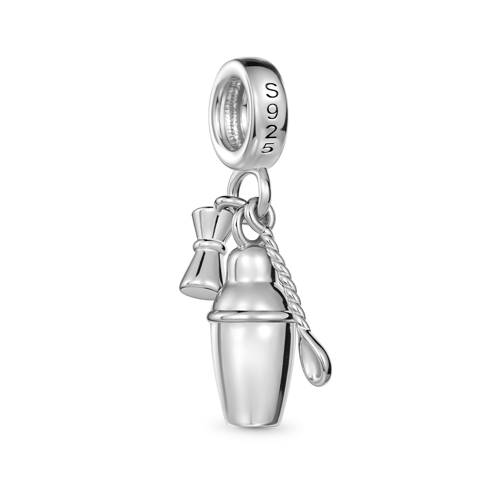 Gnoce Cocktail Shaker Suit Charm Platinum-plated Silver Blend_5