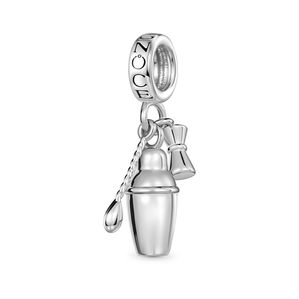 Gnoce Cocktail Shaker Suit Charm Platinum-plated Silver Blend_1