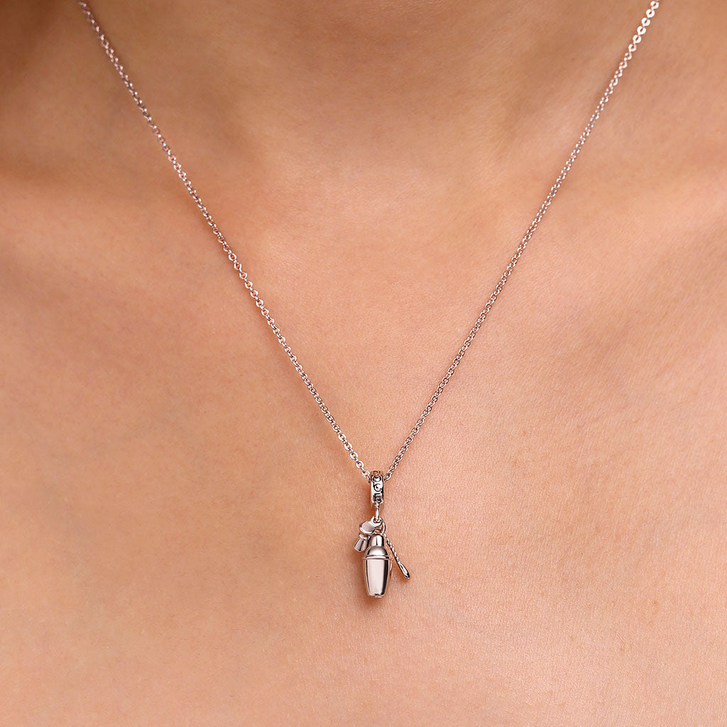 Gnoce Cocktail Shaker Suit Charm Platinum-plated Silver Blend_2