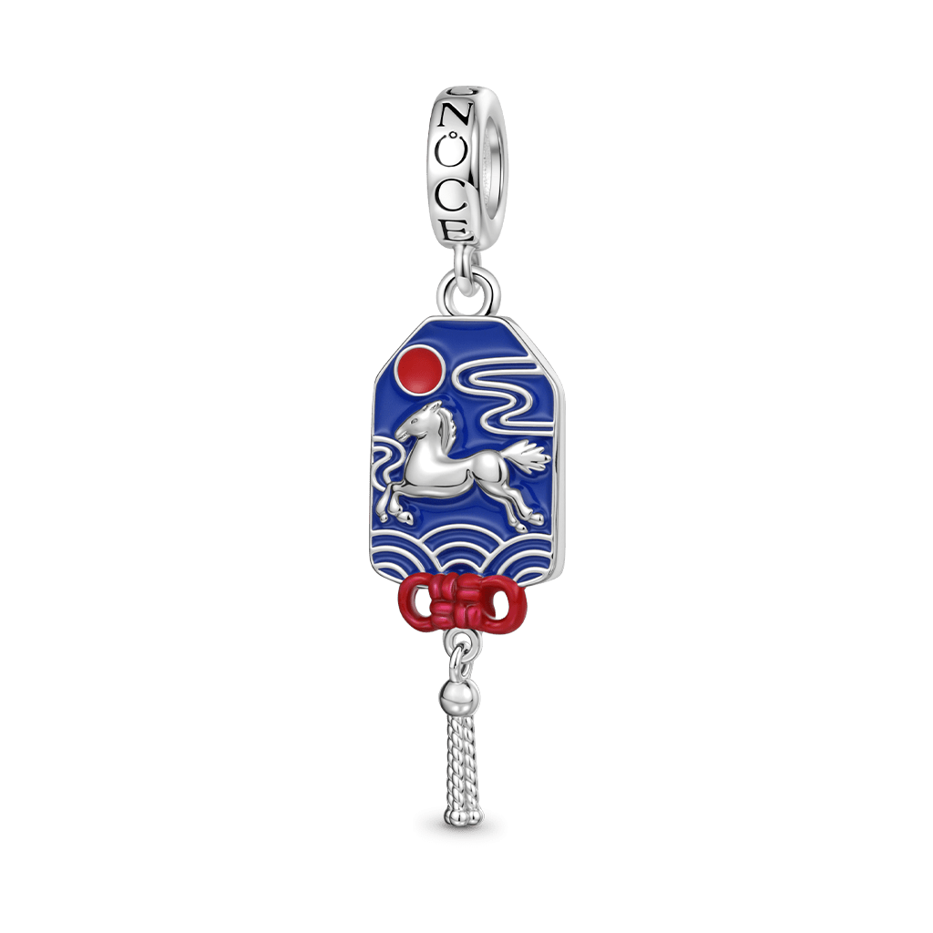 Gnoce Horse Year Amulet Charm Platinum-plated Silver Blend_1