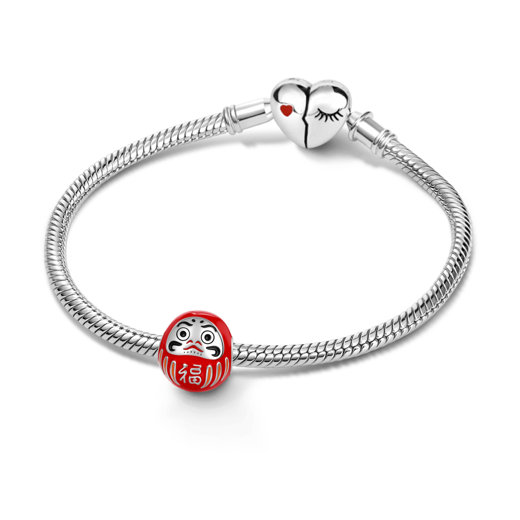 Gnoce Japanese Daruma Charm Platinum-plated Silver Blend_4