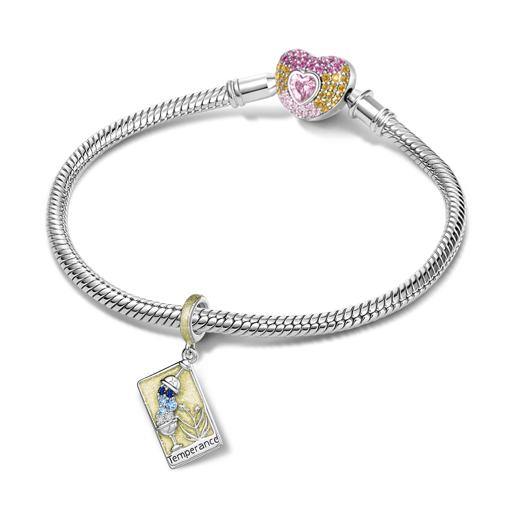 Gnoce Tarot Temperance Card Glow-in-the-Dark Charm Platinum-plated Silver Blend_4