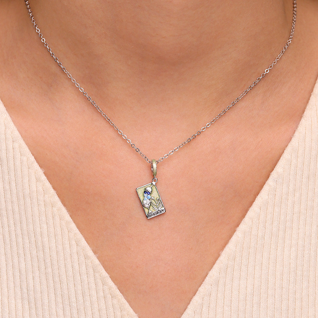 Gnoce Tarot Temperance Card Glow-in-the-Dark Charm Platinum-plated Silver Blend_3