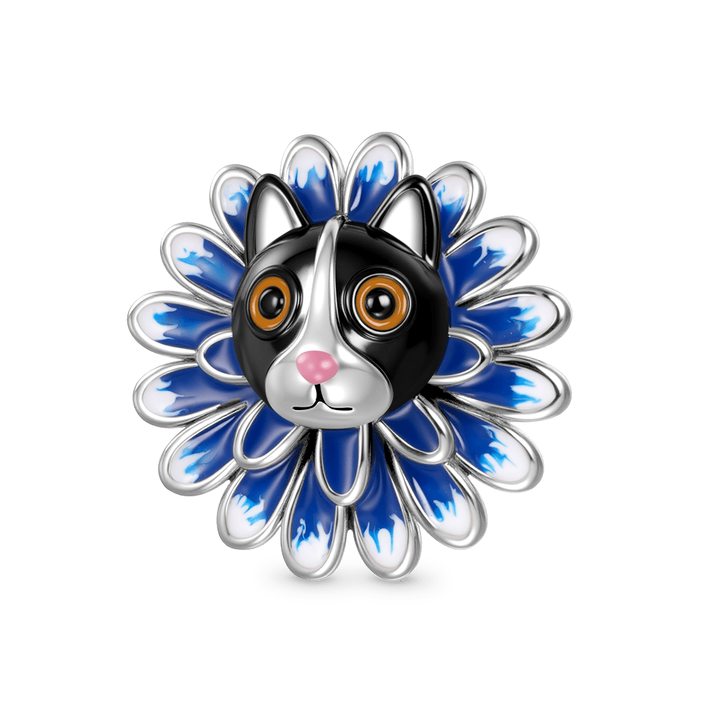 Gnoce Daisy Cat Charm Platinum-plated Silver Blend_1
