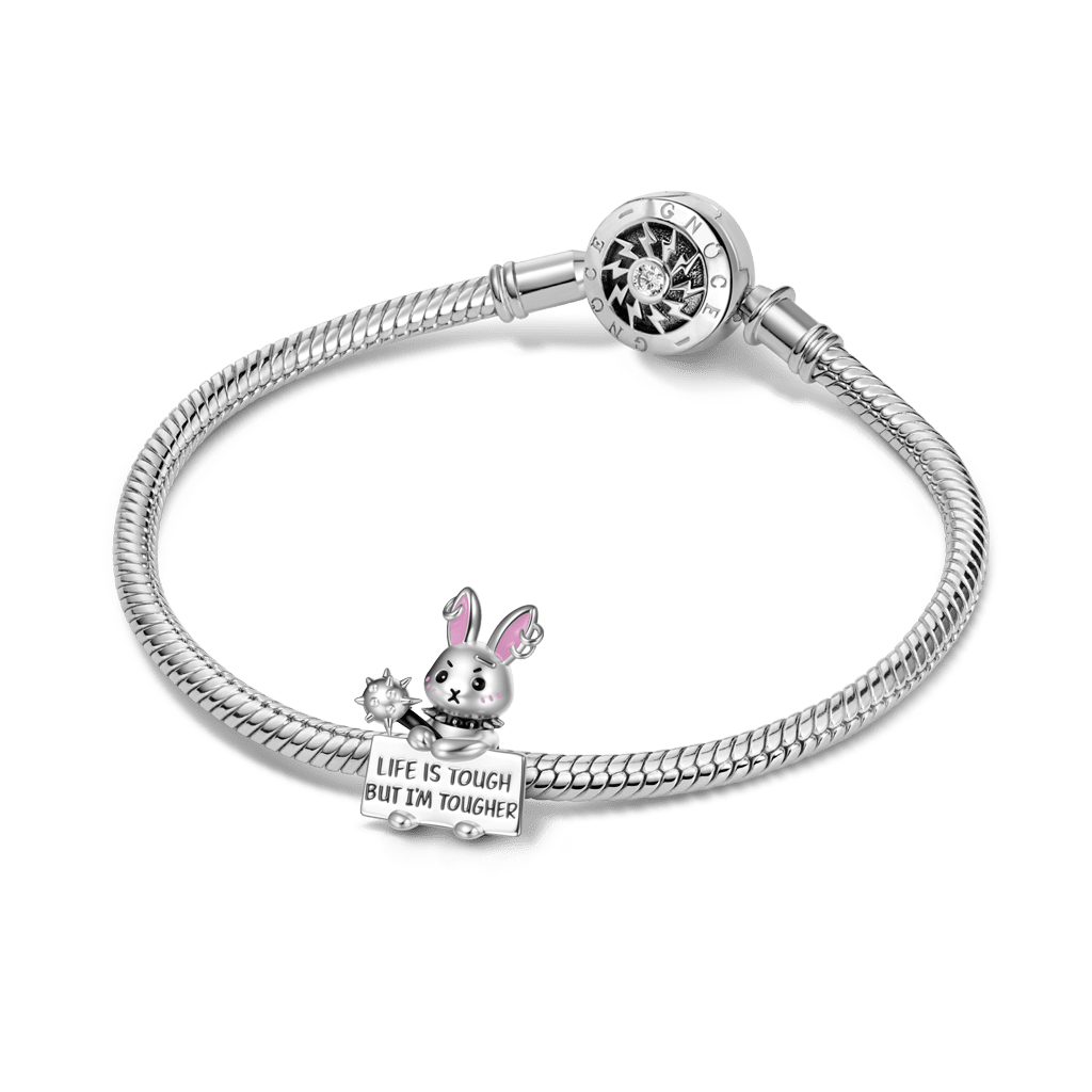 Gnoce Punk Bunny Charm Platinum-plated Silver Blend_3