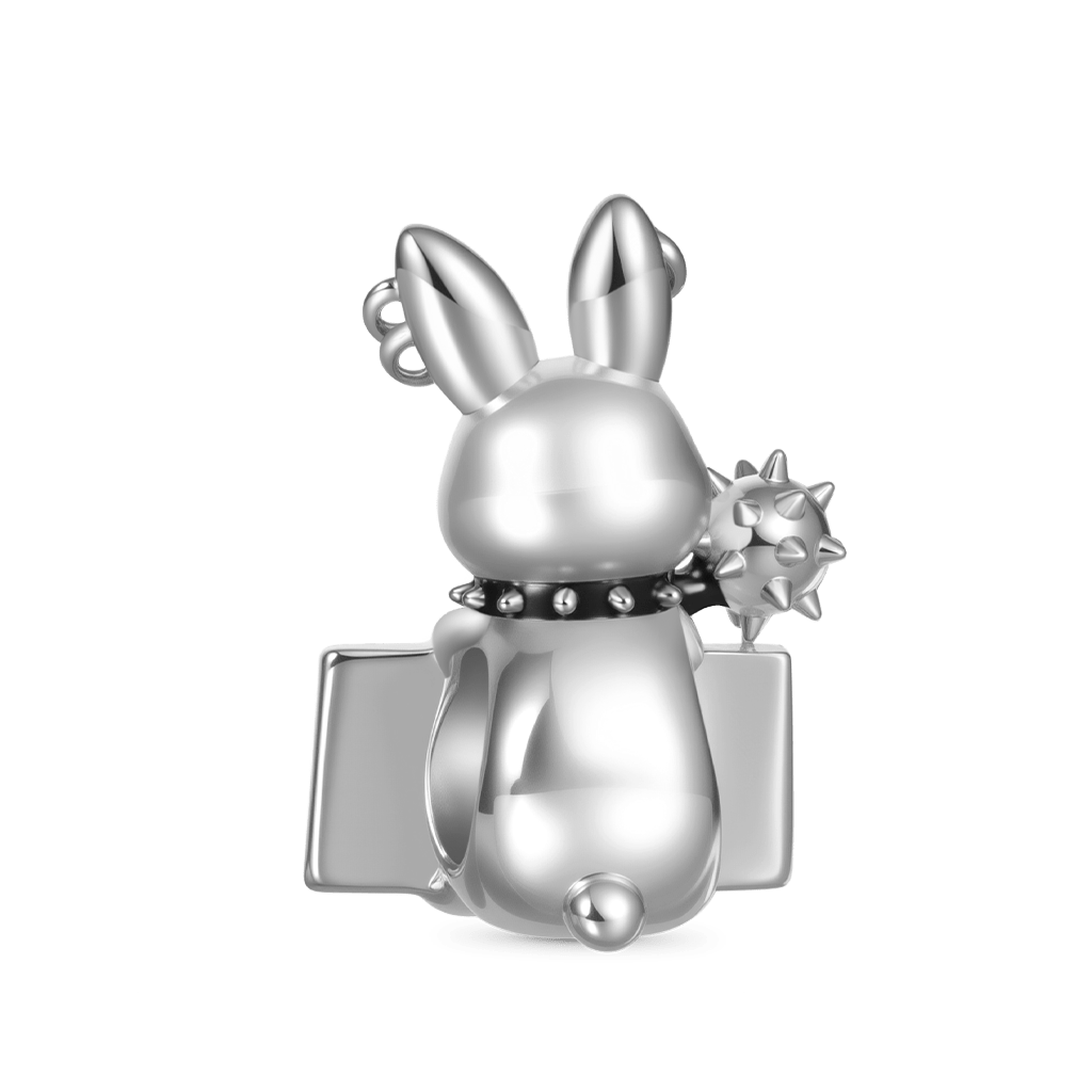 Gnoce Punk Bunny Charm Platinum-plated Silver Blend_5