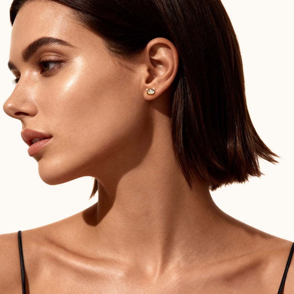 Gnoce Cat Stud Earrings_3