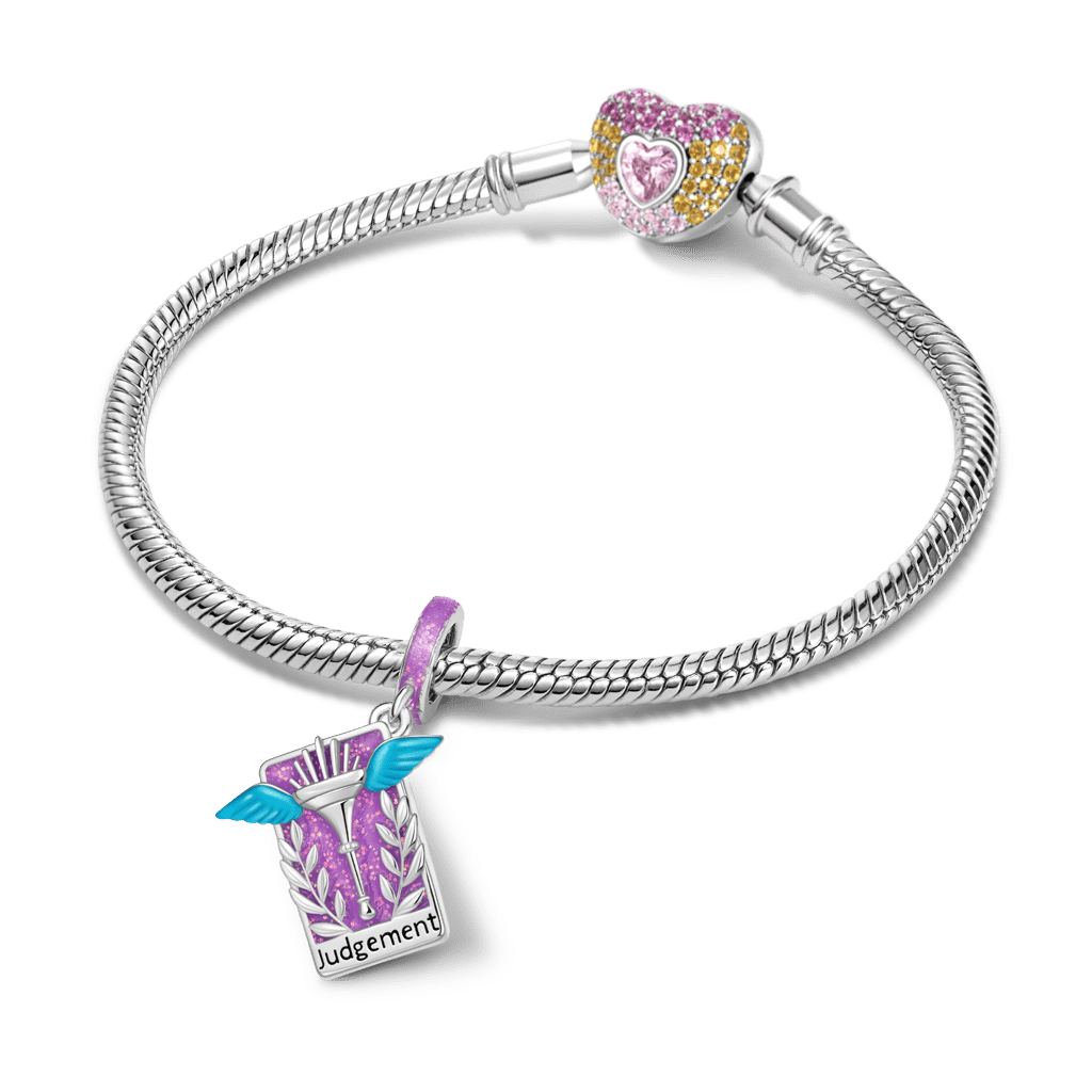 Gnoce Tarot Judgment Card Glow-in-the-Dark Charm Platinum-plated Silver Blend_4