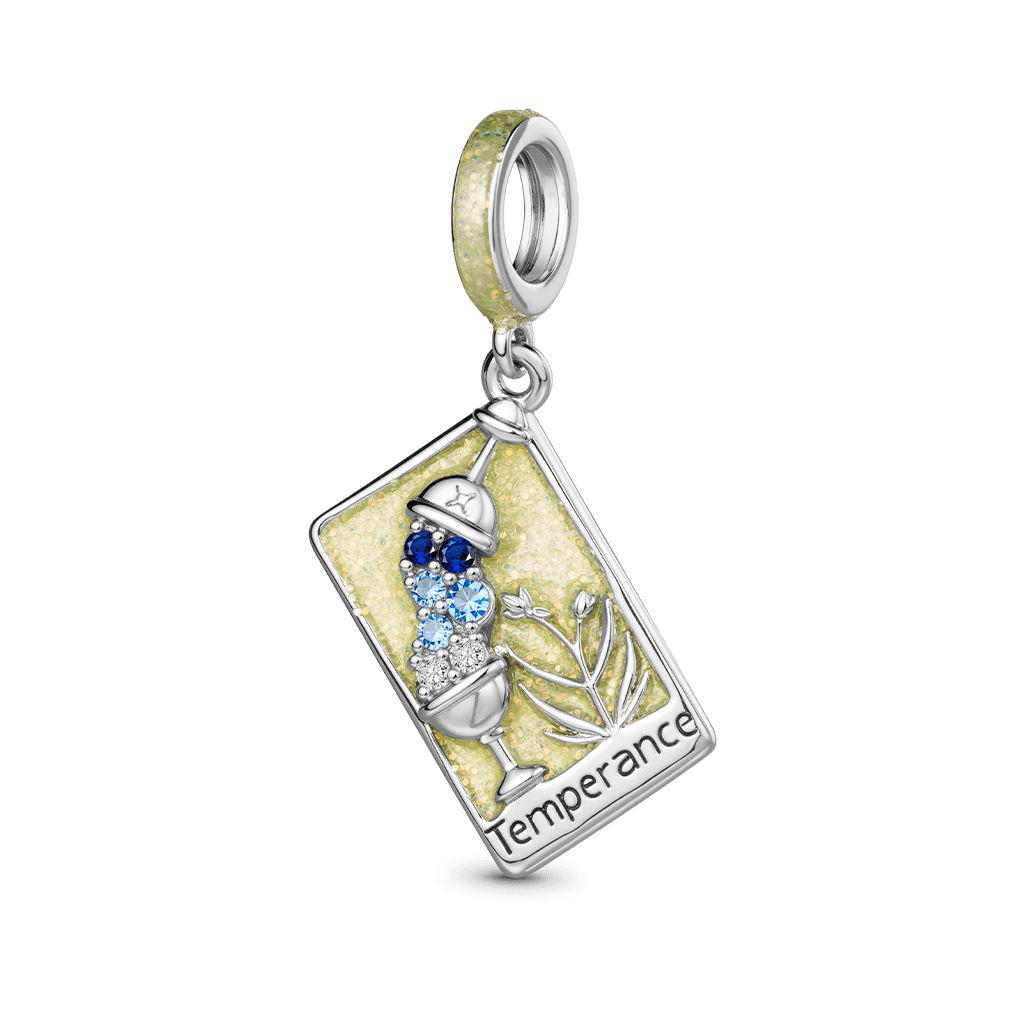 Gnoce Tarot Temperance Card Glow-in-the-Dark Charm Platinum-plated Silver Blend_1