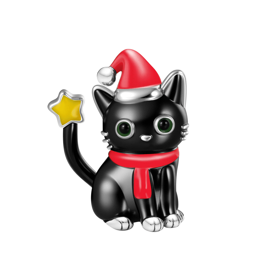 Gnoce Christmas Black Cat Glow-in-the-Dark Charm_2