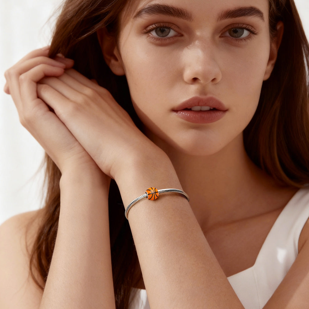 Gnoce Basketball Charm Platinum-plated Silver Blend_4