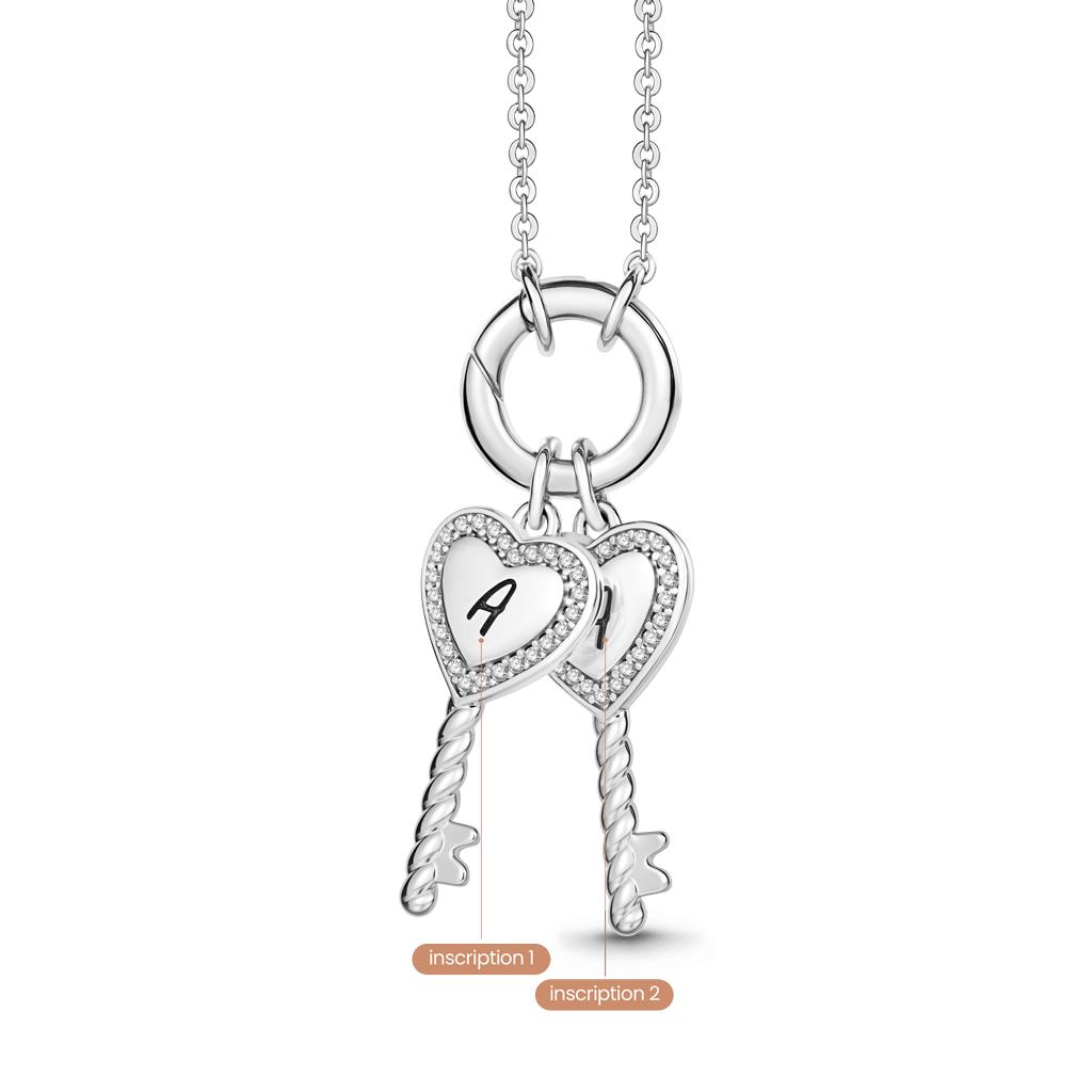 Gnoce Customized Letter Heart-shaped Key Necklace_2