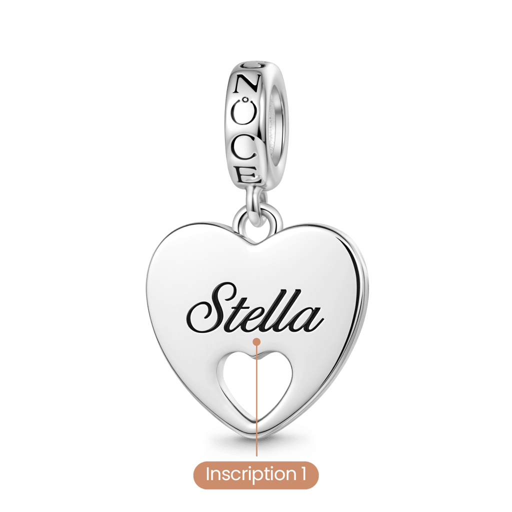 Gnoce Heart Double-Sided Engravable Charm Platinum-plated Silver Blend_2