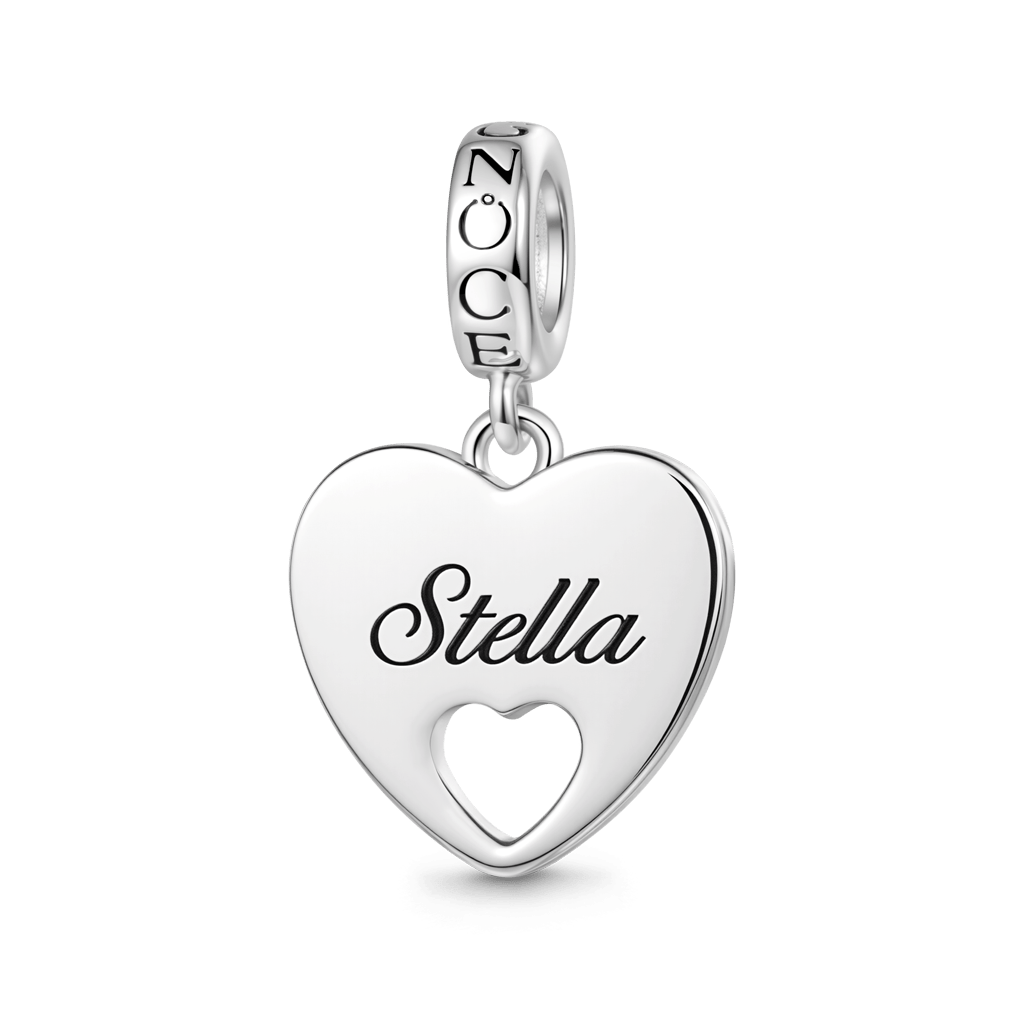 Gnoce Heart Double-Sided Engravable Charm Platinum-plated Silver Blend_1