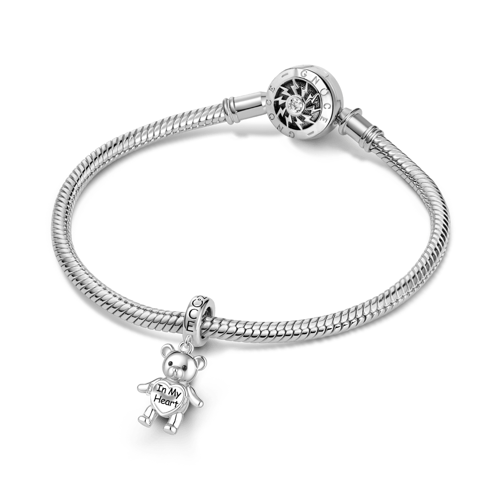 Gnoce Bear Photo Charm Platinum-plated Silver Blend_2