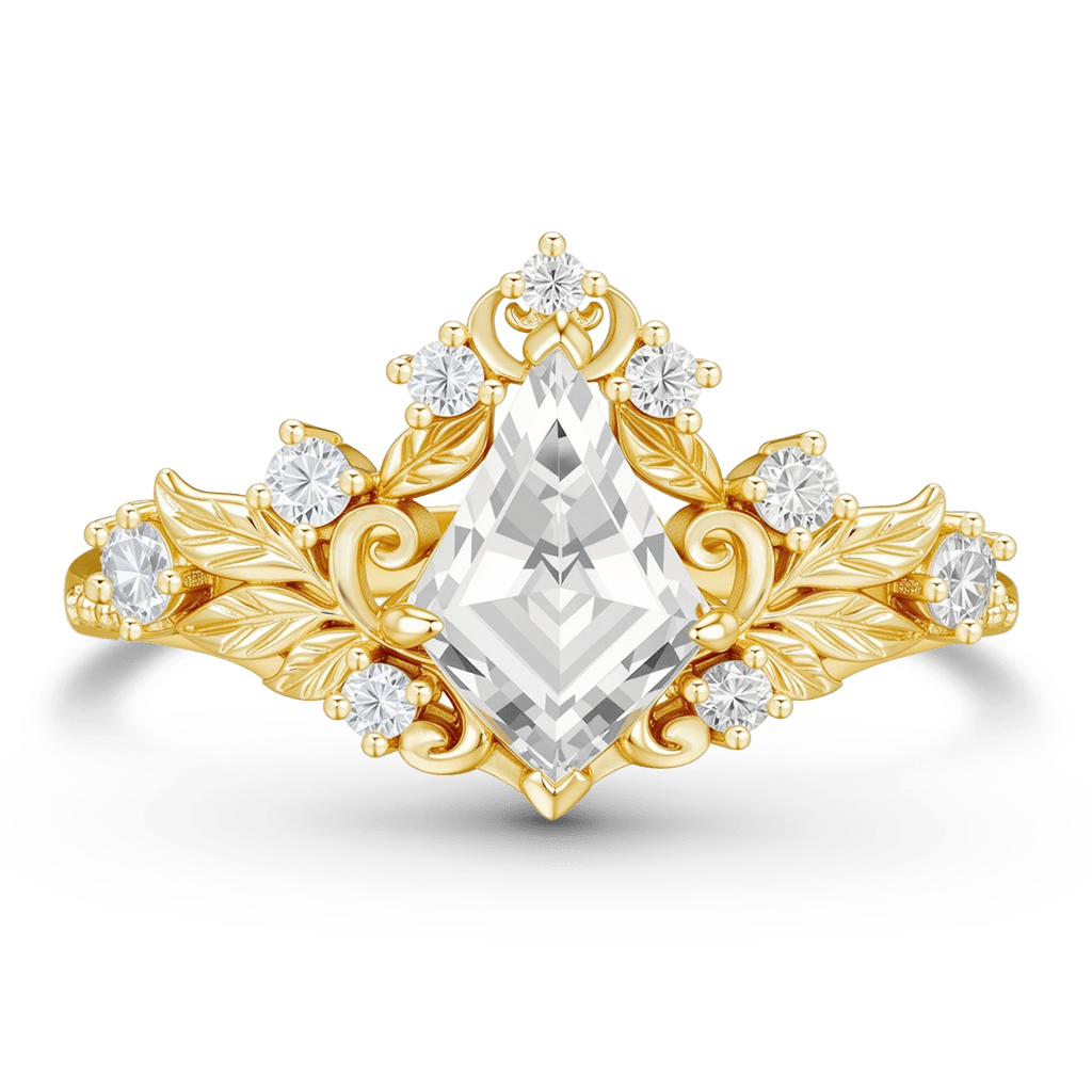Gnoce Leaf Filigree Kite-Cut Leaf Moissanite Ring_1