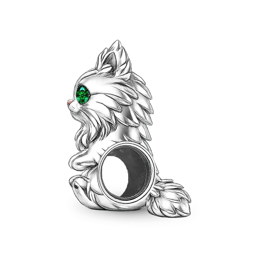 Gnoce Maine Coon Cat Charm Platinum-plated Silver Blend_5