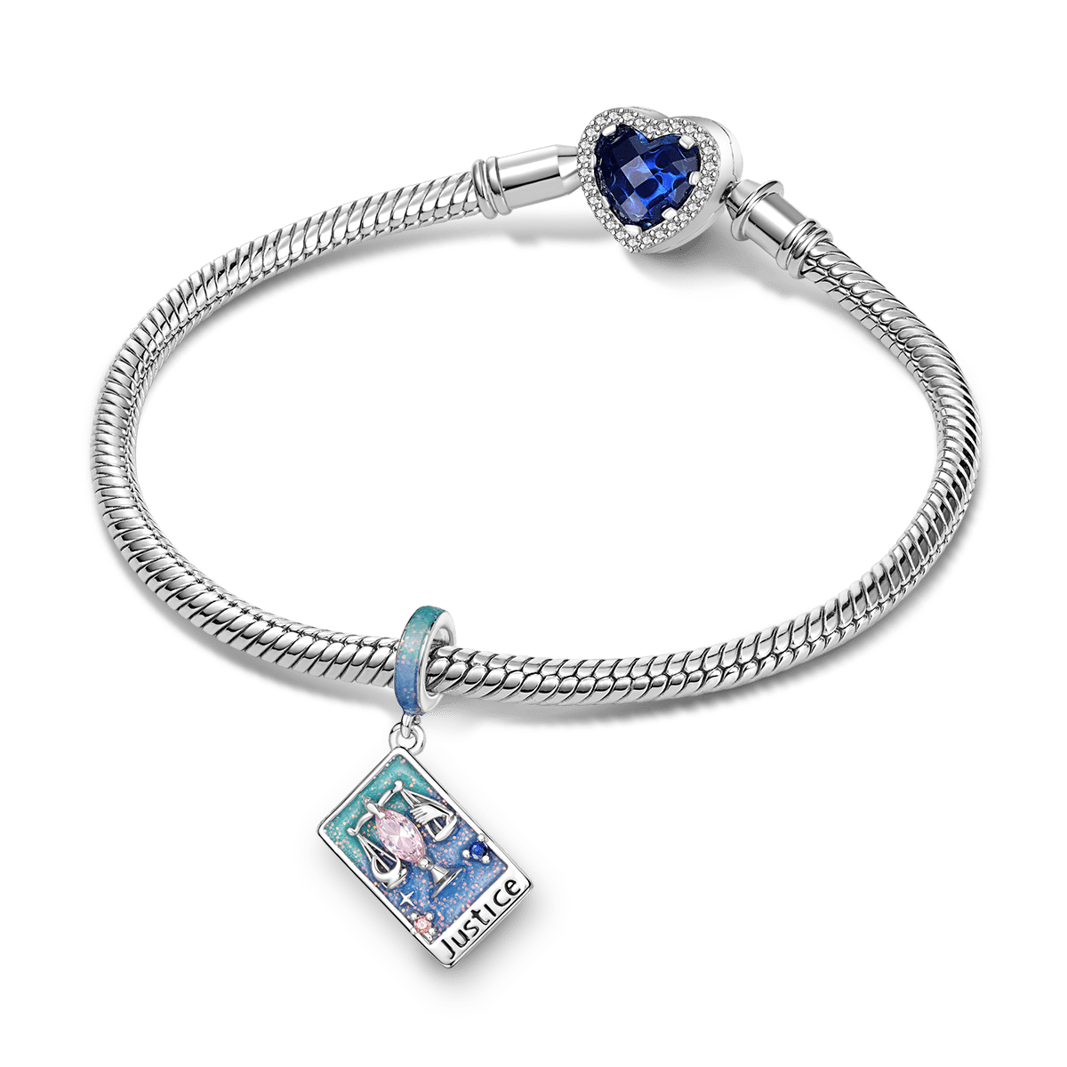 Gnoce Justice Tarot Glow-in-the-Dark Charm Platinum-plated Silver Blend_4