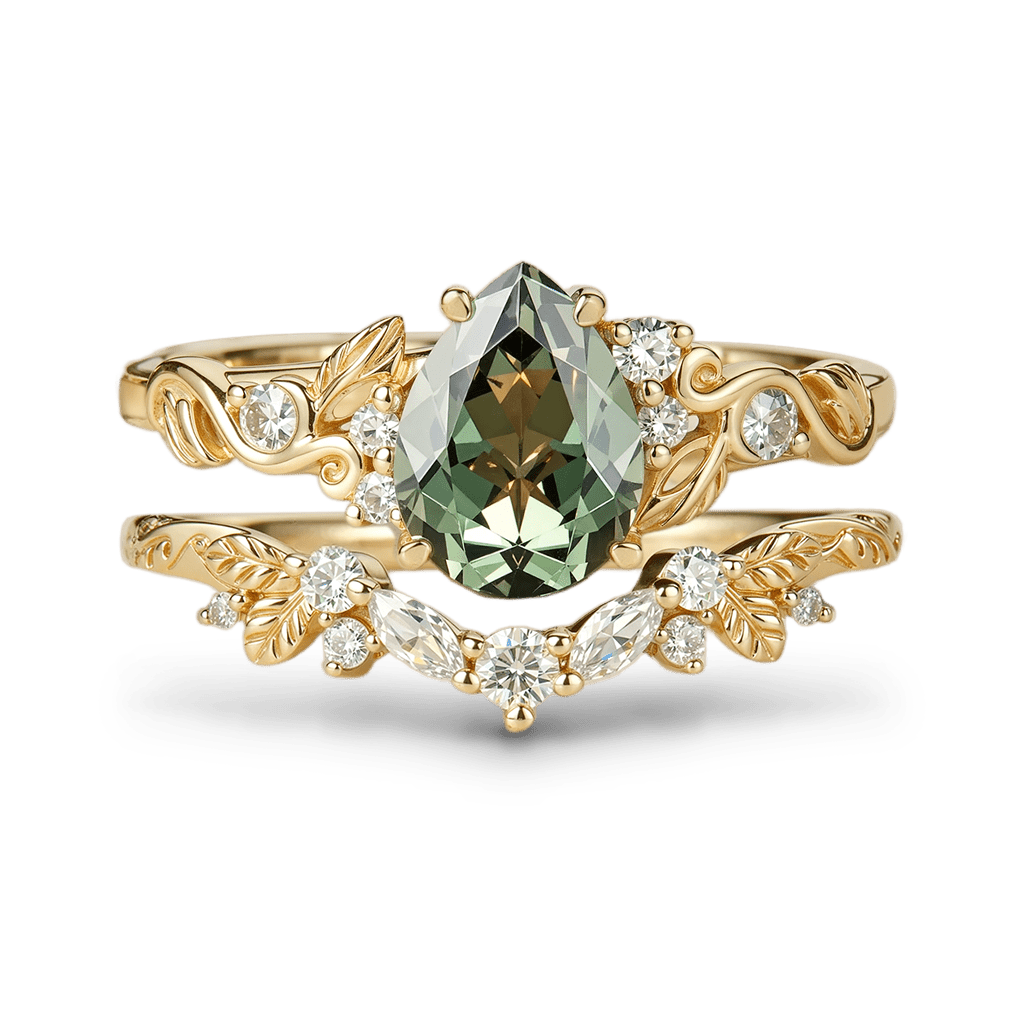 Nature's Embrace Pear-cut Leaf Ring_1