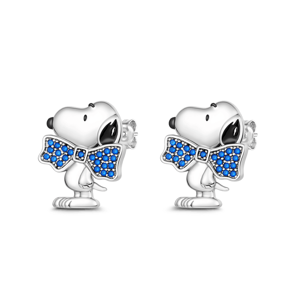 Gnoce Peanuts Snoopy Wearing Bow Stud Earrings_1