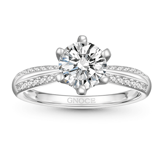 Gnoce Moissanite Cathedral Ring Platinum-plated Silver Blend_1