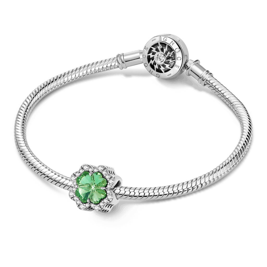 Gnoce Lucky Green Four-leaf Clover Charm_5