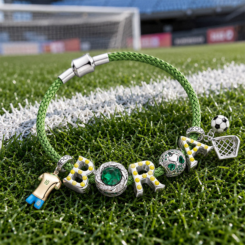 Gnoce Brazilian Style Glow-in-the-Dark Green Soccer Jersey Charm Bracelet_4