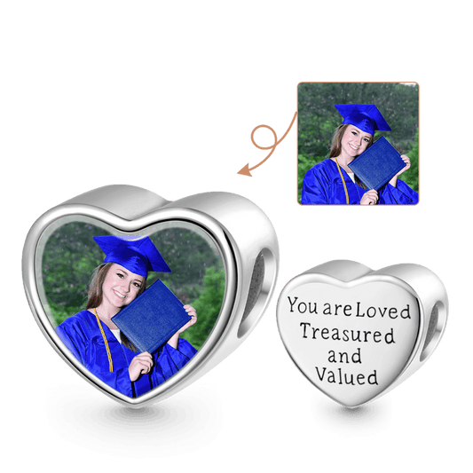 Gnoce Heart Personalized Photo Charm Platinum-plated Silver Blend_1