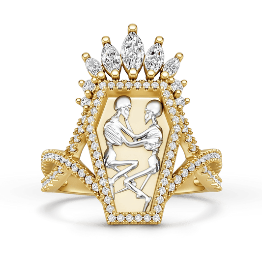 Gnoce Coffin Skeleton Dancers Crown Ring_1