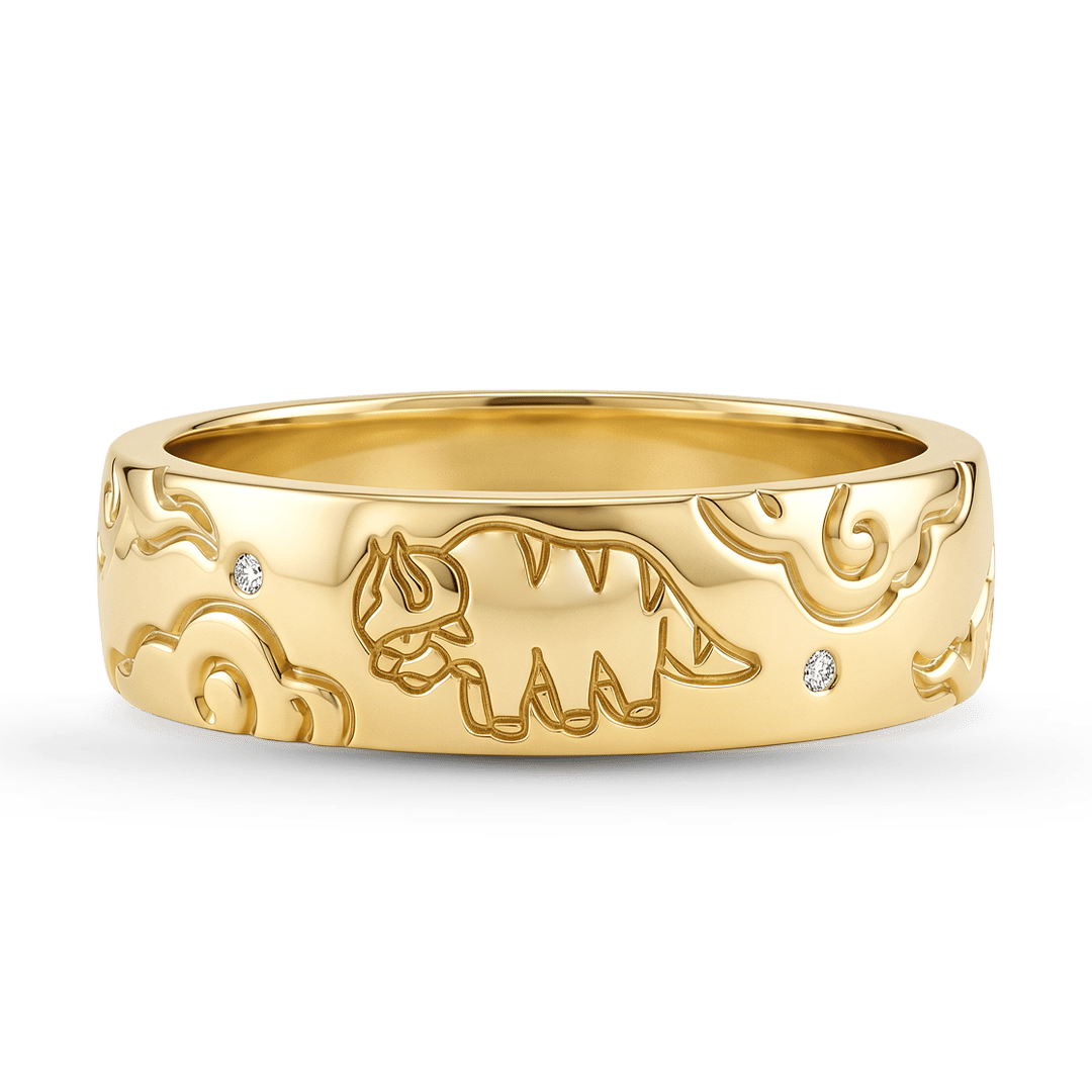 Gnoce Flying Bison Engraved Ring_1