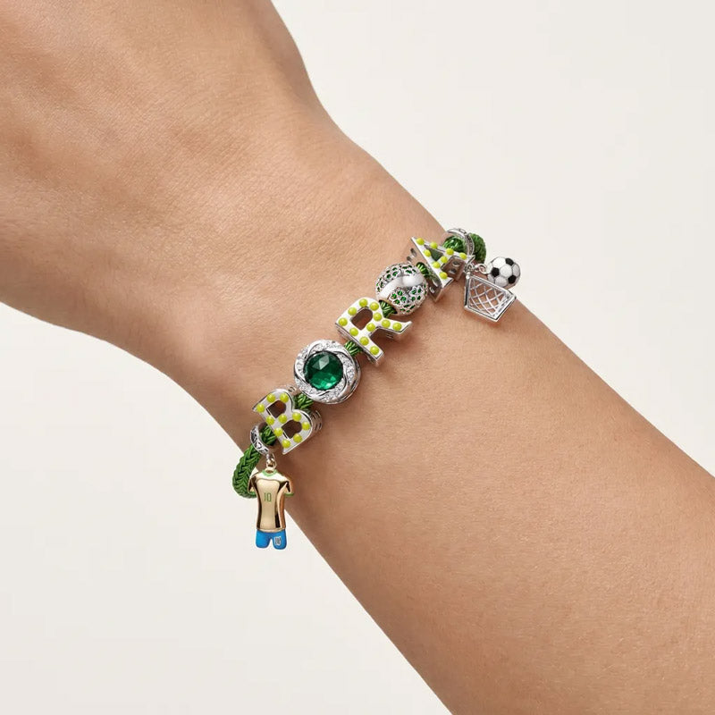 Gnoce Brazilian Style Glow-in-the-Dark Green Soccer Jersey Charm Bracelet_3