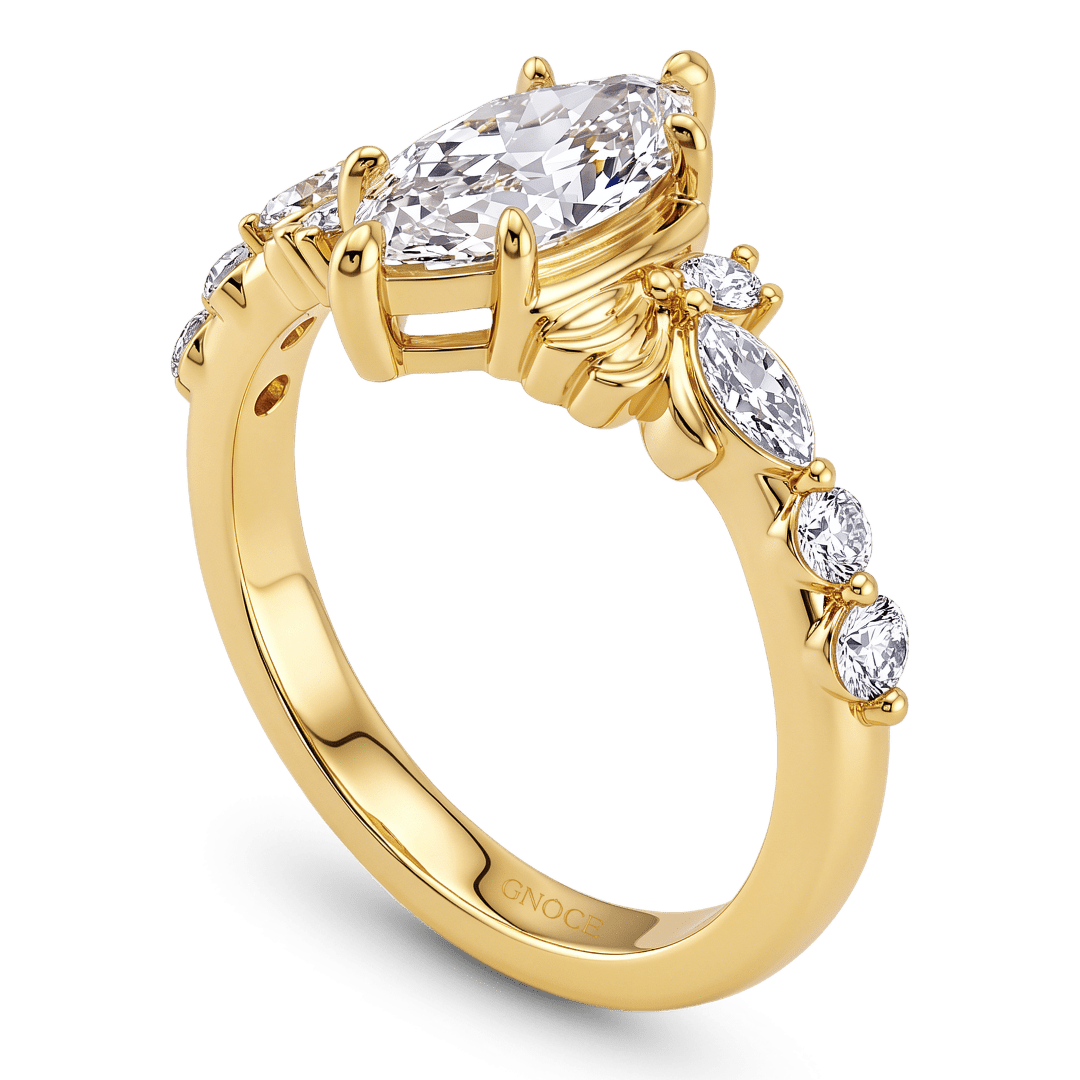 Gnoce Vintage Filigree Marquise-cut Engagement Ring_4