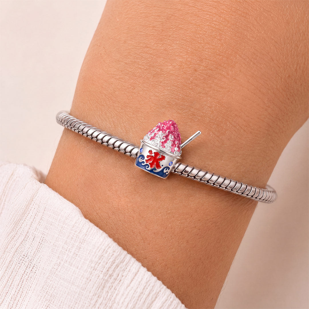 Gnoce Japanese Shaved Ice Charm Platinum-plated Silver Blend_3