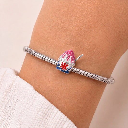 Gnoce Japanese Shaved Ice Charm Platinum-plated Silver Blend_3