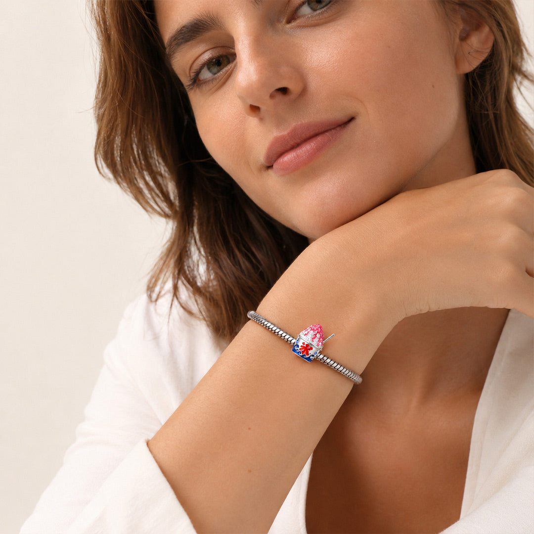 Gnoce Japanese Shaved Ice Charm Platinum-plated Silver Blend_5