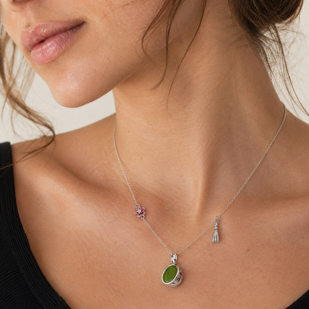 Gnoce Matcha Cup Necklace Platinum-plated Silver_2