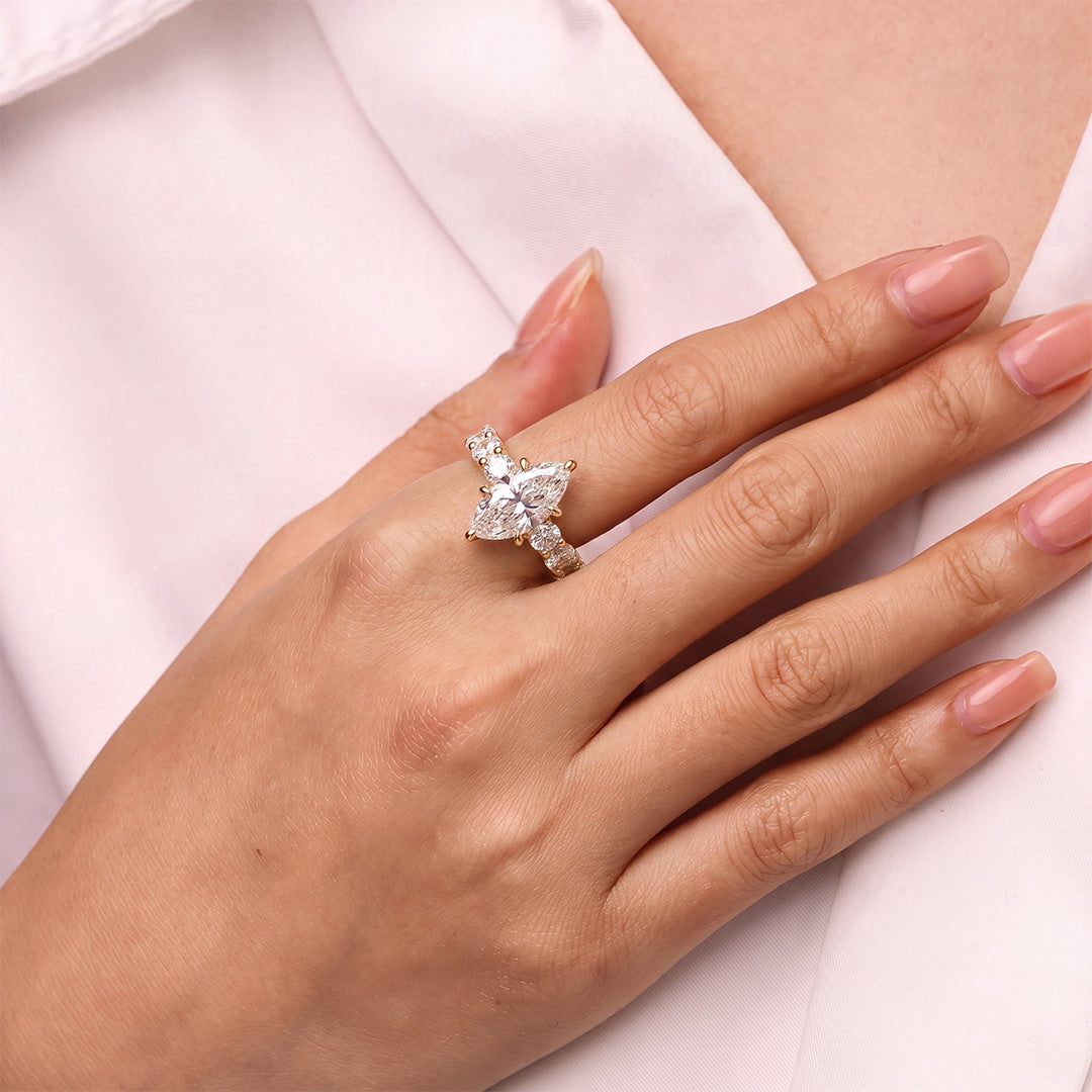 Gnoce Marquise Cut Moissanite Diamond Ring_2