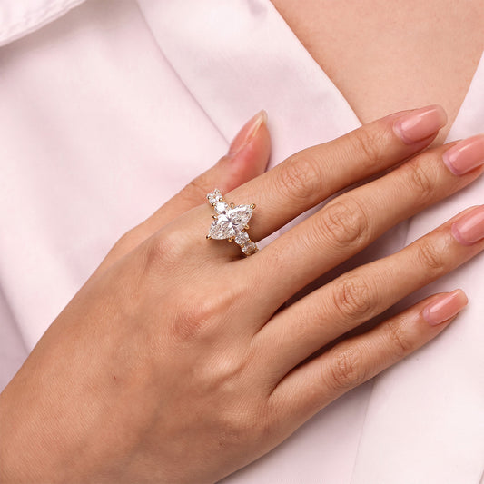 Gnoce Marquise Cut Moissanite Diamond Ring_2