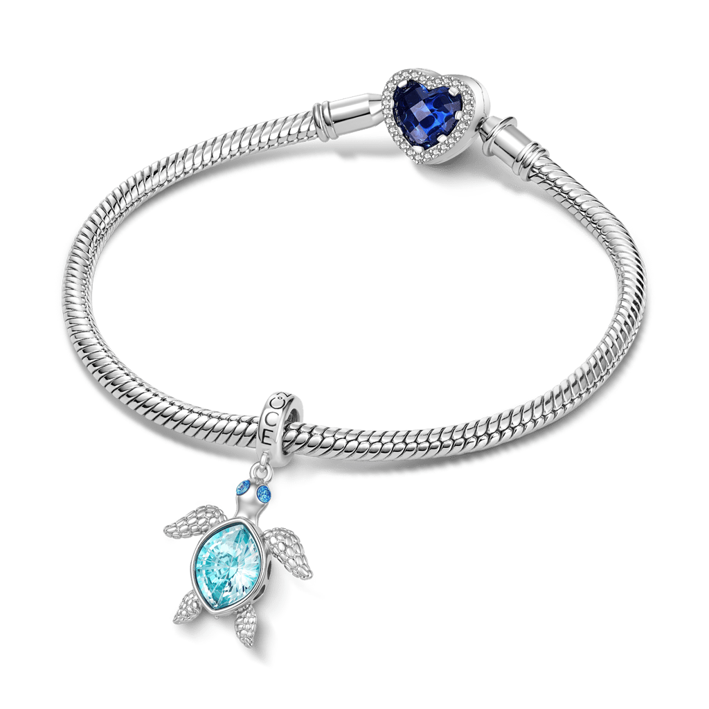 Gnoce Turtle Dangle Charm Platinum-plated Silver Blend_3