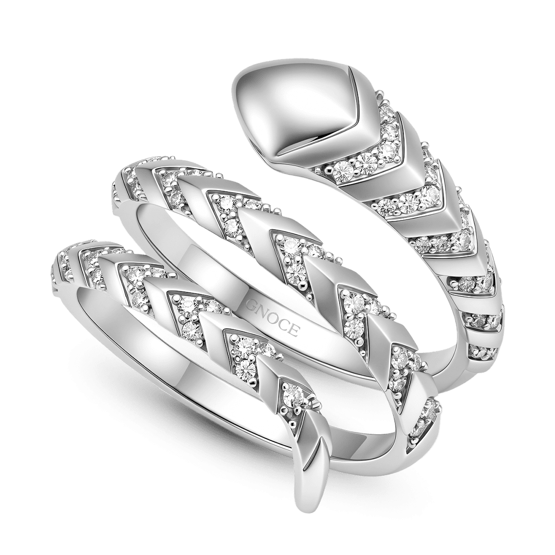 Gnoce Coiled Snake Ring Platinum-plated Silver Blend_4
