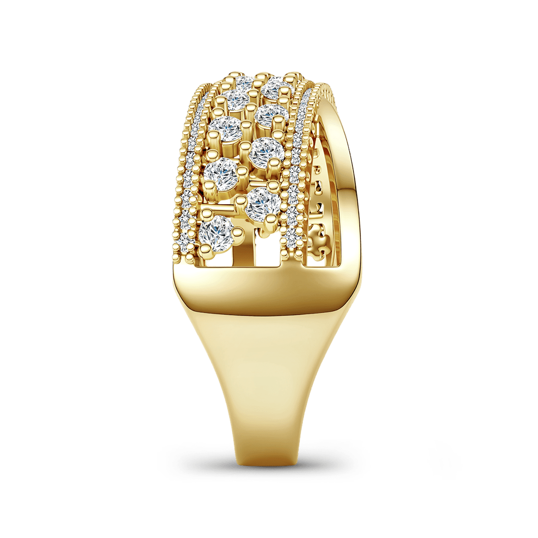 Gnoce Bezel Set Milgrain Crisscross Ring_5