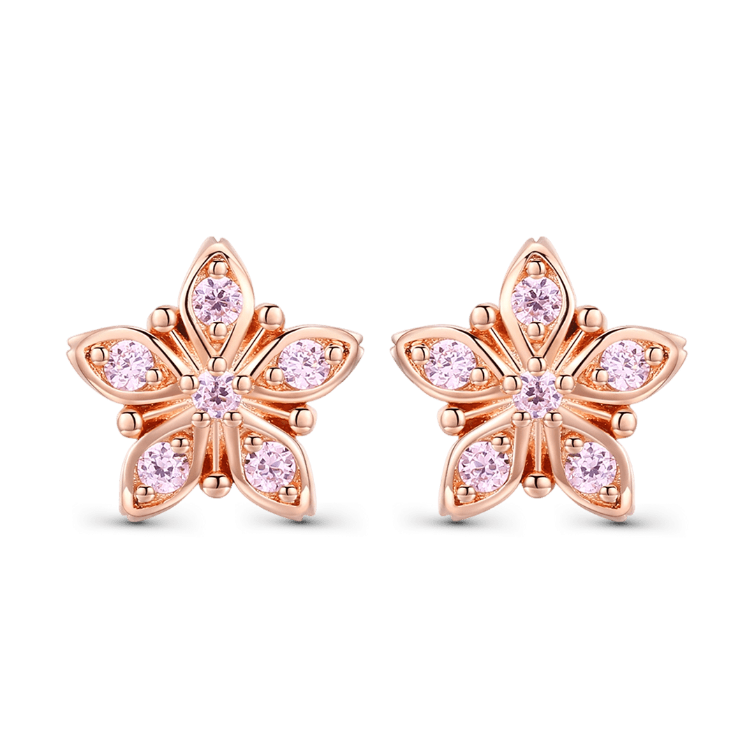 Gnoce Japanese Style Cherry Blossom Earrings 925 Sterling Silver_1