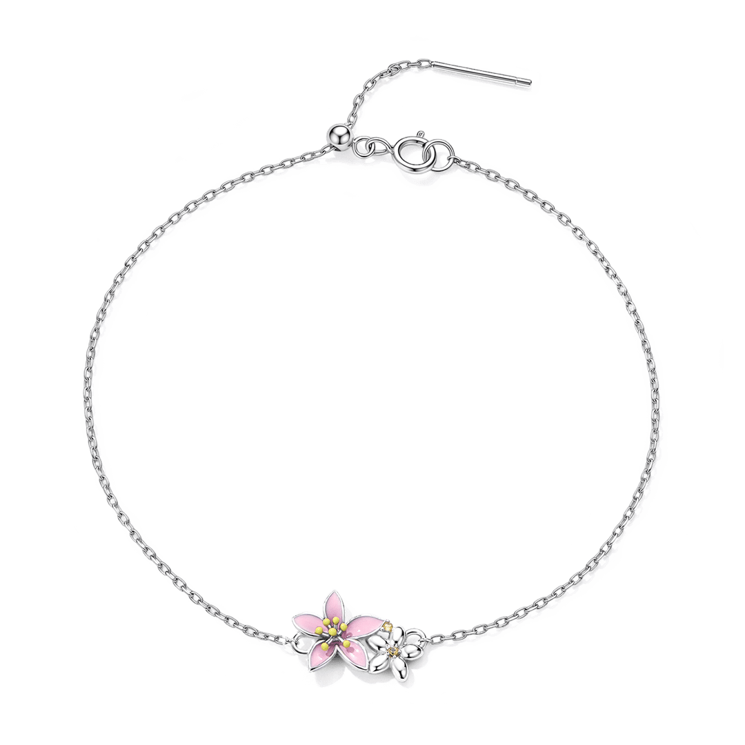 Gnoce Japanese-style Beautiful Cherry Blossom Bracelet 925 Sterling Silver_1