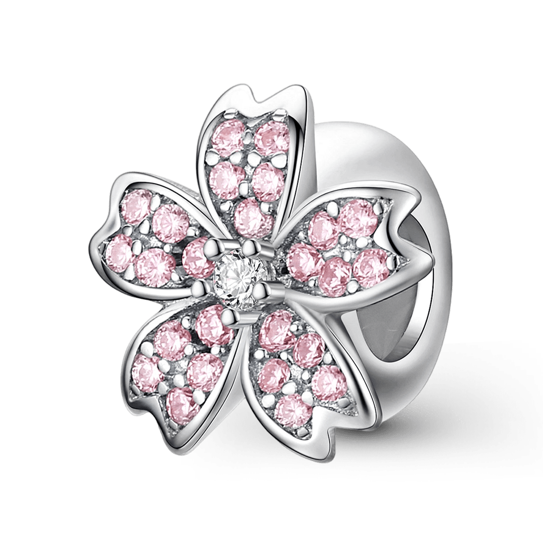 Gnoce Japanese-style Cherry Blossom Stopper Charm 925 Sterling Silver_1
