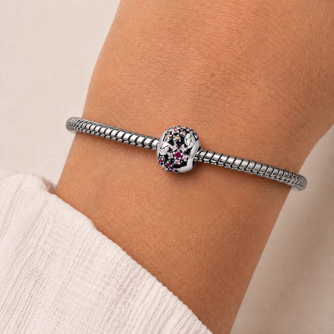 Gnoce Japanese Style Cherry Blossom Beads 925 Sterling Silver_2